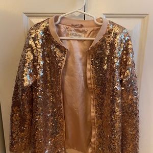 Rose-gold sequin Jacket, size 7-8